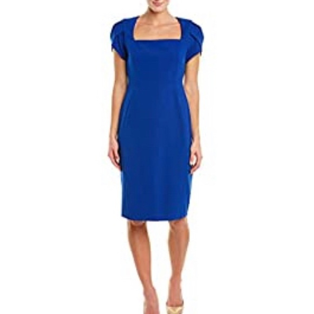 Donna Morgan Women's Tulip Sleeve Sheath Dress in deep blue